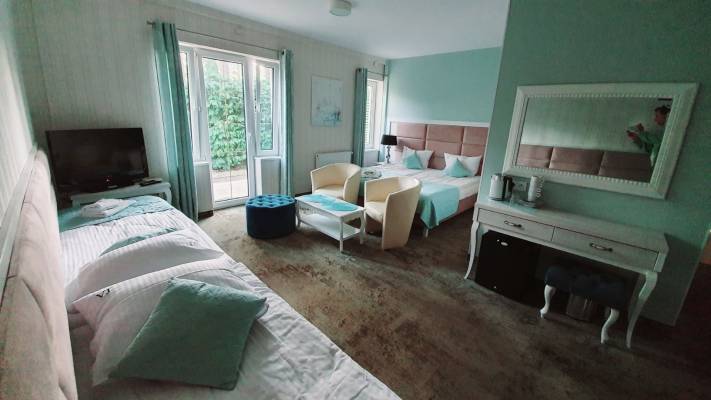 Fotografia przedstawia łoże | pensjonat Villa JUSTYNA. Pomorze Zachodnie