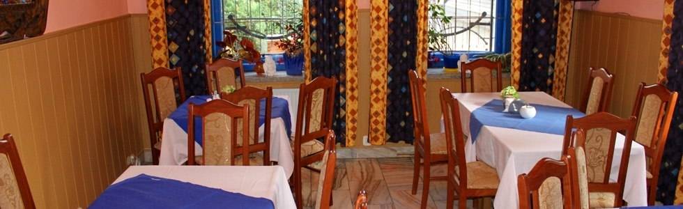 Zdjęcie prezentuje jadalnię w pokoju Hotel EUROPA w Polanicy-Zdroju - obiekt w górach, adres ul. Zdrojowa 15.