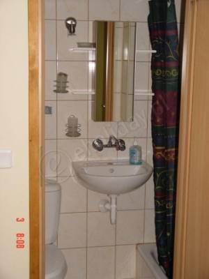 Zdjęcie przedstawia łazienkę w pokoju Arnica