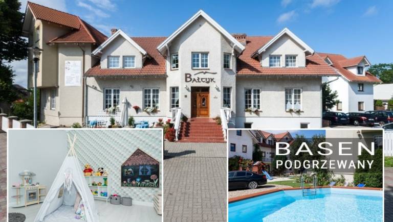 Rzut oka na to, jak resort Bałtyk Resort w Rewalu (ul. Saperska 21) prezentuje się od zewnątrz.